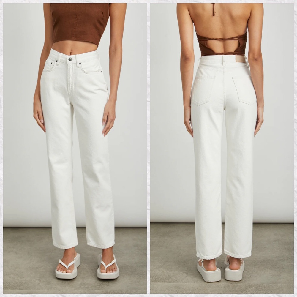 Rails Topanga High Rise Straight Leg Jeans in Ecru